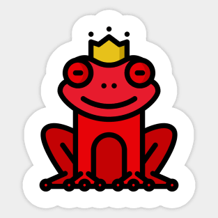 Frog Toad King Crown Red Sticker